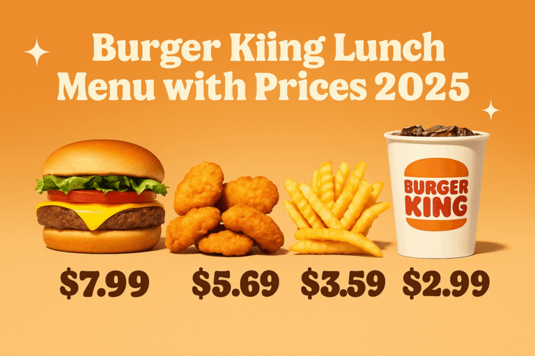 Burger King Lunch Menu with Prices 2025